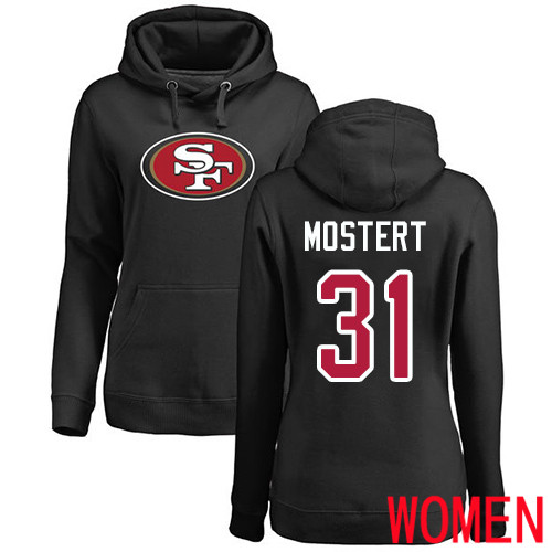 San Francisco 49ers Black Women Raheem Mostert Name and Number Logo #31 Pullover